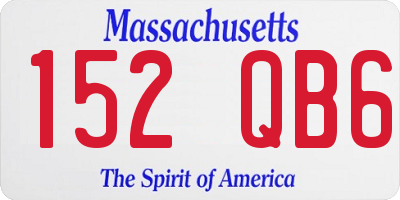MA license plate 152QB6