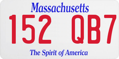 MA license plate 152QB7
