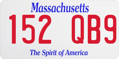 MA license plate 152QB9