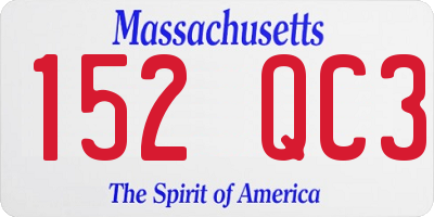MA license plate 152QC3