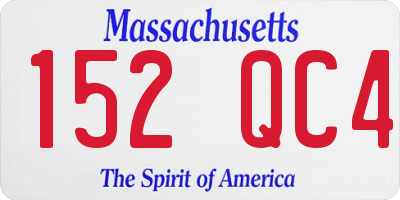 MA license plate 152QC4