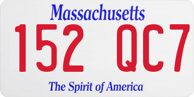 MA license plate 152QC7