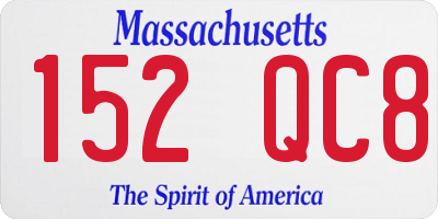 MA license plate 152QC8