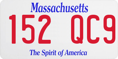 MA license plate 152QC9
