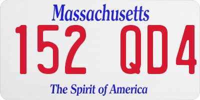 MA license plate 152QD4