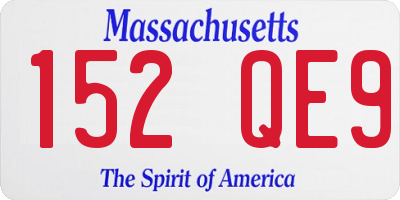 MA license plate 152QE9