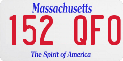 MA license plate 152QF0
