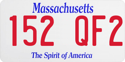 MA license plate 152QF2