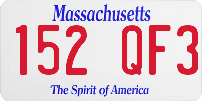 MA license plate 152QF3
