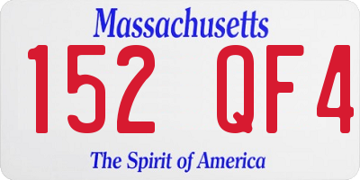 MA license plate 152QF4