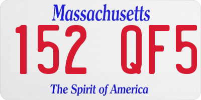 MA license plate 152QF5