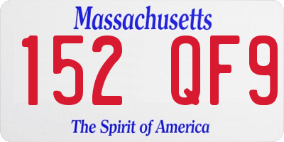MA license plate 152QF9