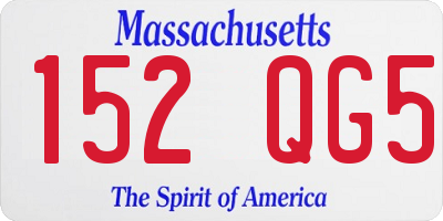 MA license plate 152QG5