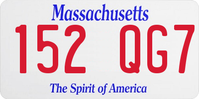 MA license plate 152QG7