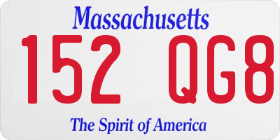 MA license plate 152QG8