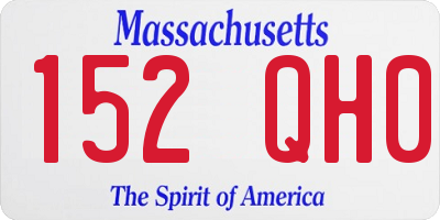 MA license plate 152QH0