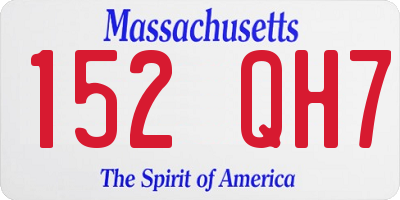 MA license plate 152QH7