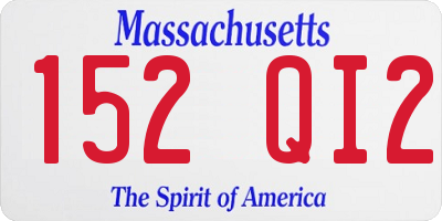MA license plate 152QI2