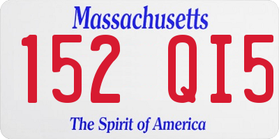 MA license plate 152QI5
