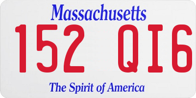 MA license plate 152QI6