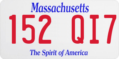 MA license plate 152QI7