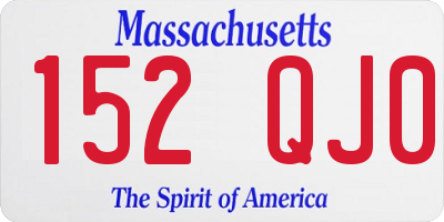 MA license plate 152QJ0