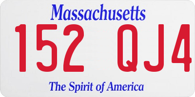 MA license plate 152QJ4