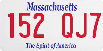MA license plate 152QJ7