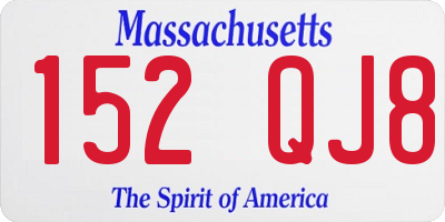 MA license plate 152QJ8
