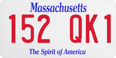 MA license plate 152QK1