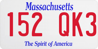 MA license plate 152QK3