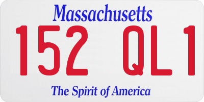 MA license plate 152QL1