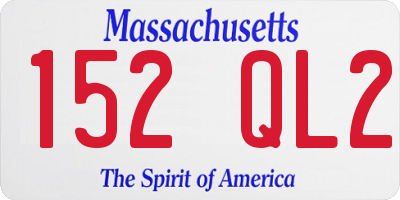 MA license plate 152QL2