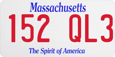 MA license plate 152QL3