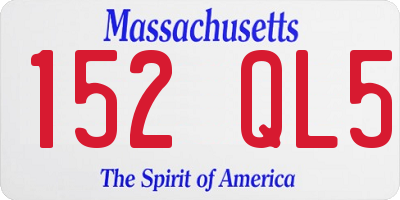 MA license plate 152QL5