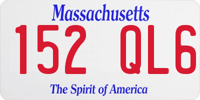 MA license plate 152QL6