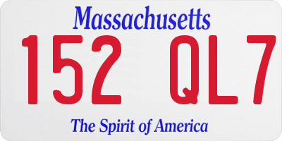 MA license plate 152QL7