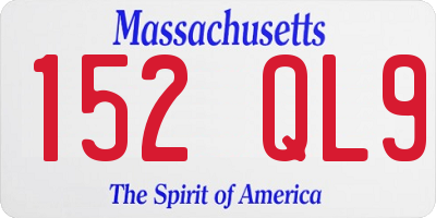 MA license plate 152QL9