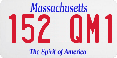 MA license plate 152QM1