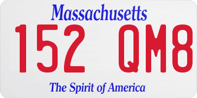 MA license plate 152QM8