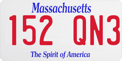 MA license plate 152QN3