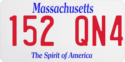 MA license plate 152QN4
