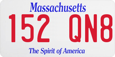 MA license plate 152QN8