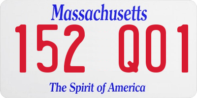 MA license plate 152QO1