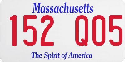 MA license plate 152QO5