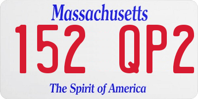 MA license plate 152QP2