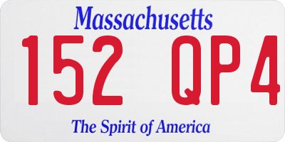 MA license plate 152QP4