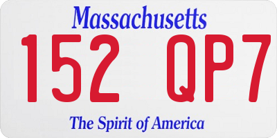 MA license plate 152QP7