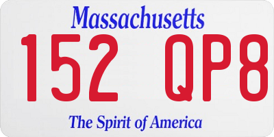 MA license plate 152QP8