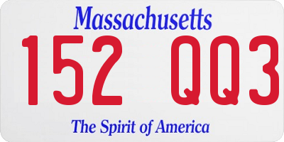 MA license plate 152QQ3
